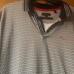 Men’s Ted Baker polo golf shirt- navy and white size 7